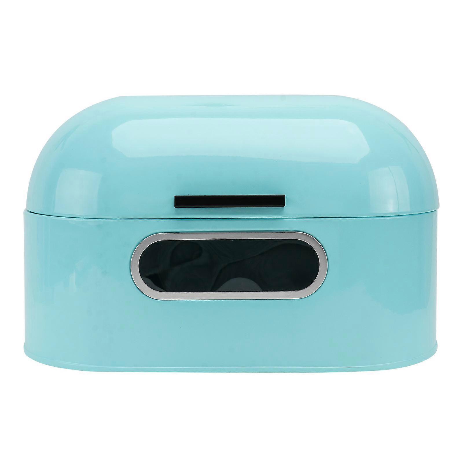 Blue Metal Bread Box for Storage Use 1Pcs Household Kitchen Container