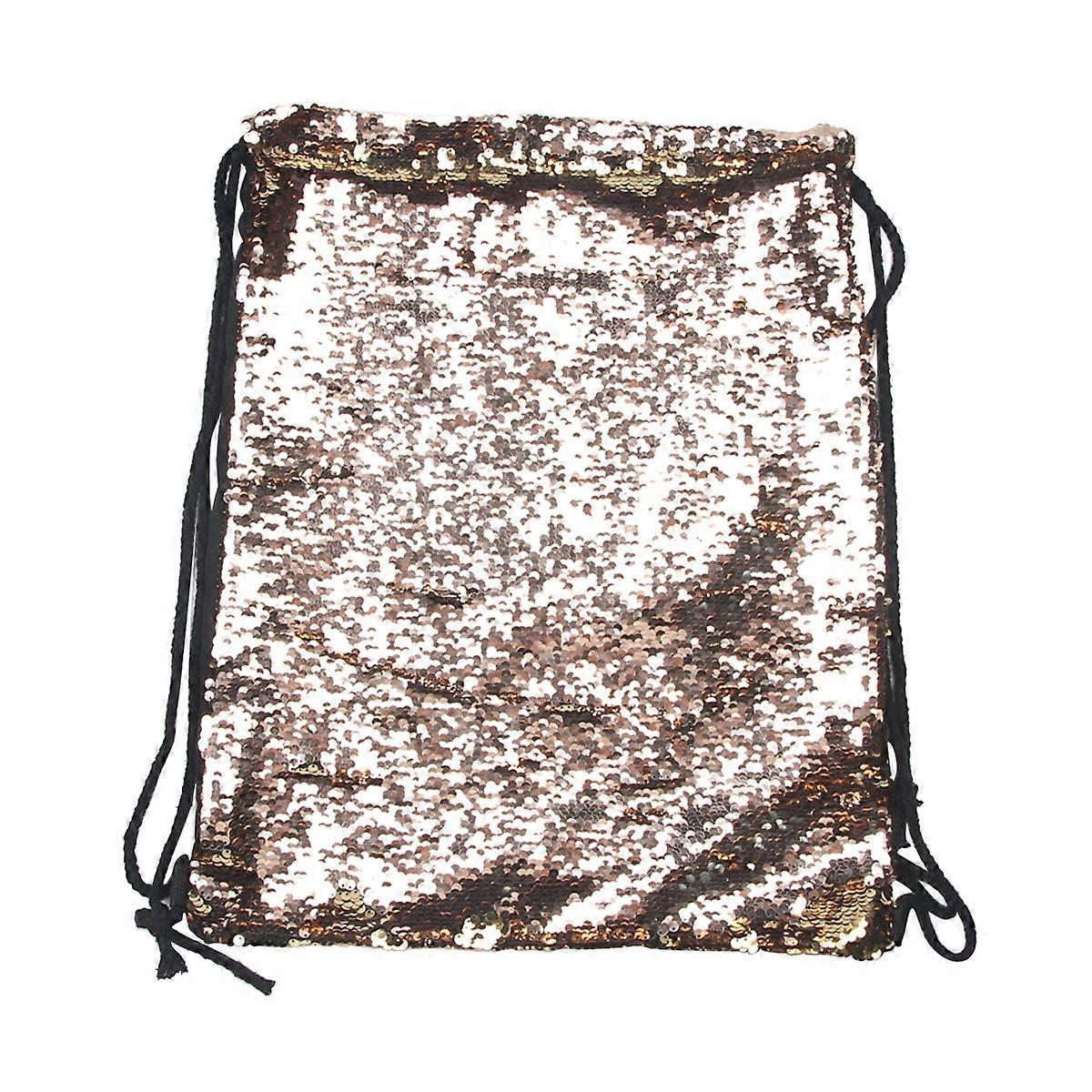 Gold Sequin Drawstring Backpack for Gym Or Dance Bag