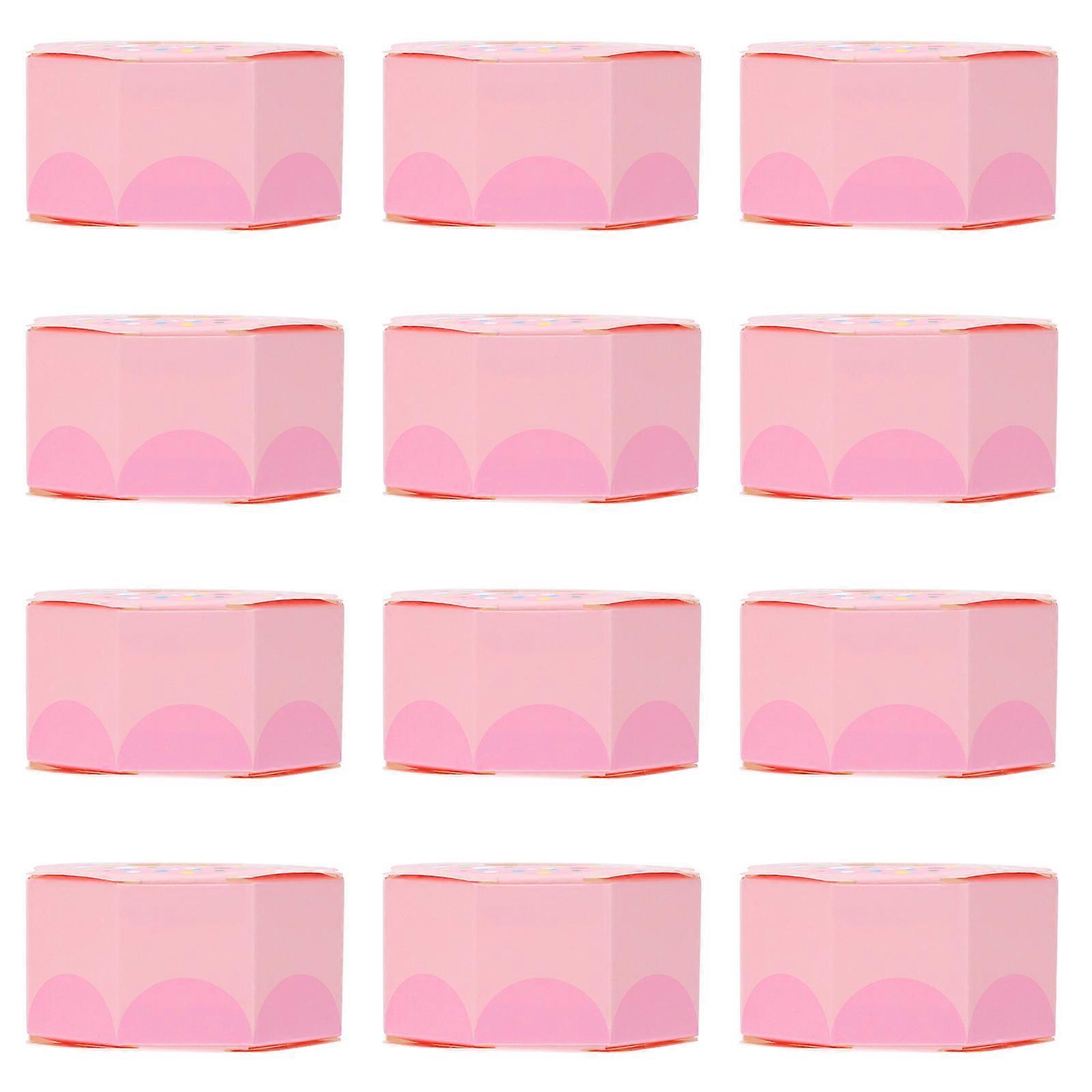 Pink Candy Boxes Paper Candy Holders for Wedding Use 16Pcs Set