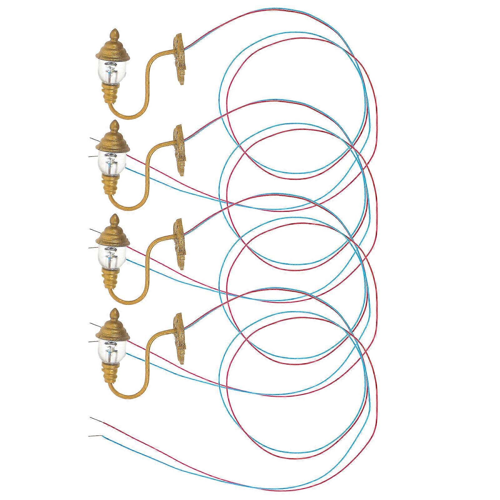 Golden Mini Wall Lamp for DIY Sand Table Decorative Lamp Set 4Pcs