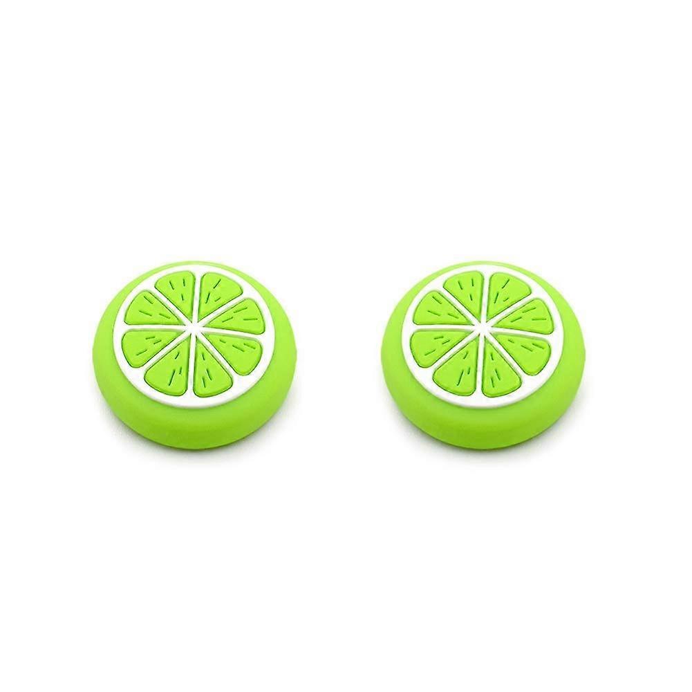 2Pcs Cute Fruit Silicone Thumb Grip Caps for Switch Lite and Switch Controller Compatible with Nintendo Green