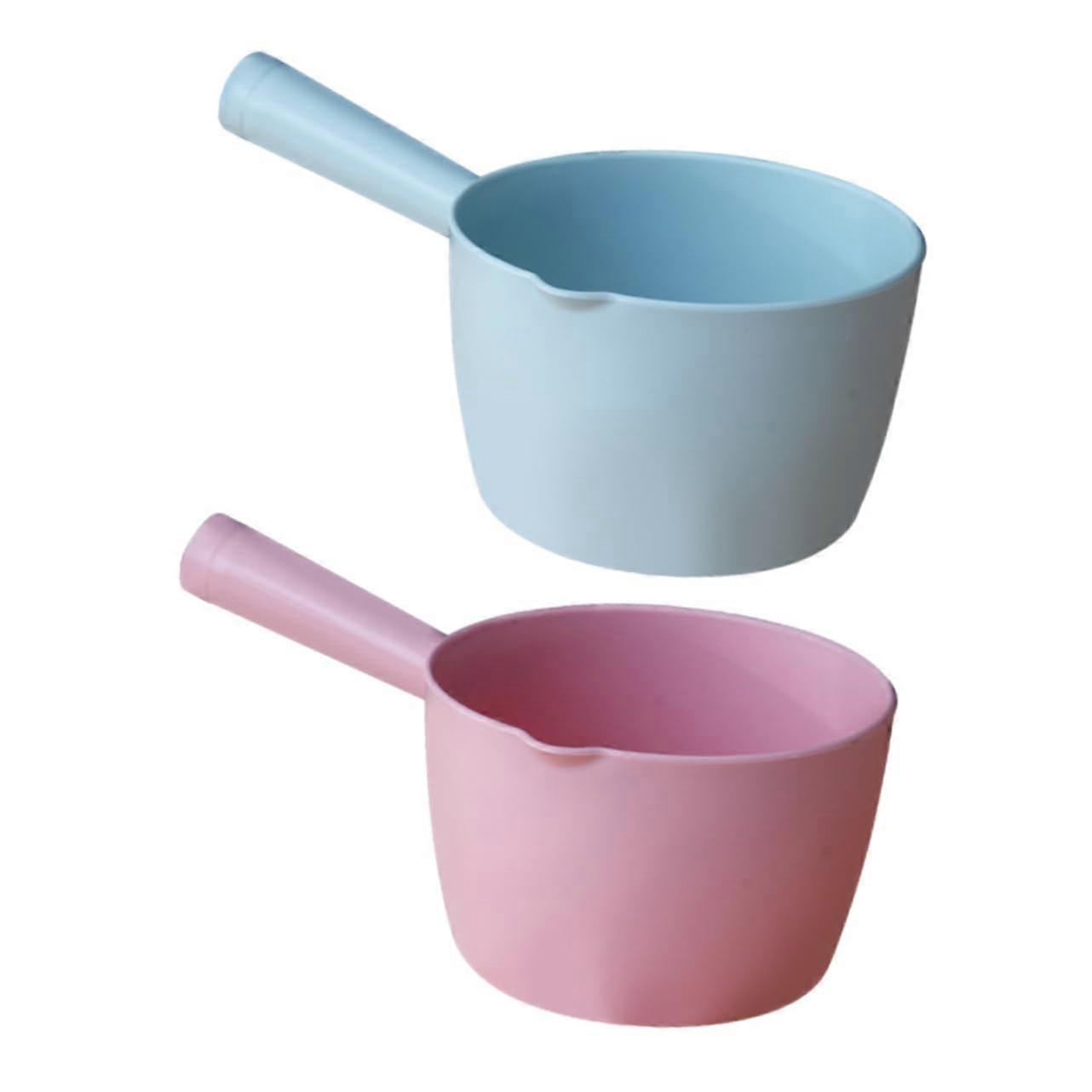 2PCS Plastic Water Ladle with Long Handle Deep Scoop for Kitchen and Bath MultiPurpose Use