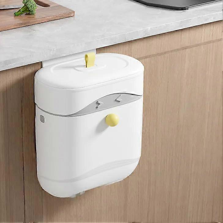 Wall Mounted Kitchen Trash Can with OdorLocking Lid for Cabinet Door Hanging Usage