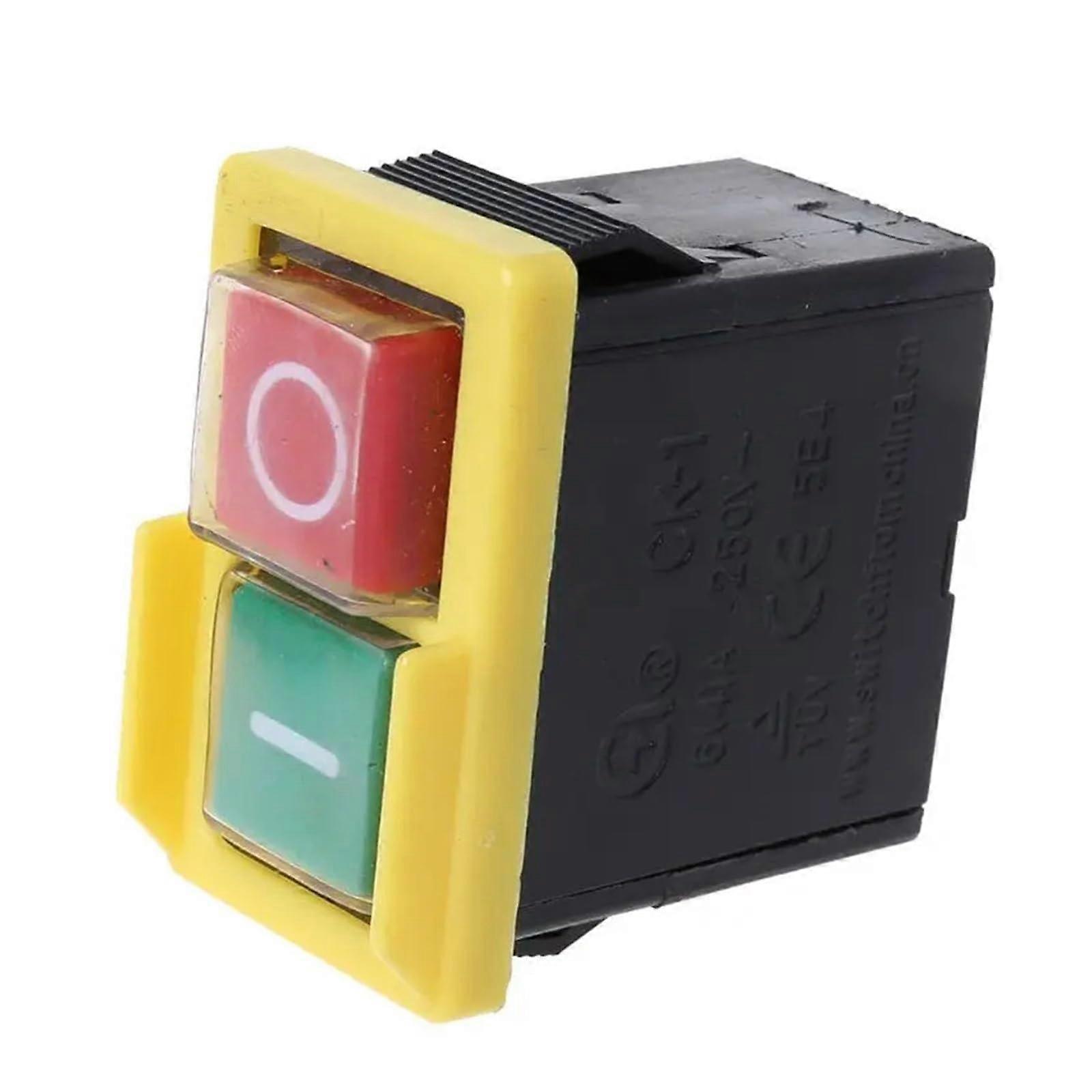 AC250V 6A Waterproof Push Button Switch KJD6 Electromagnetic Safety Control for Drill Saw Cutter