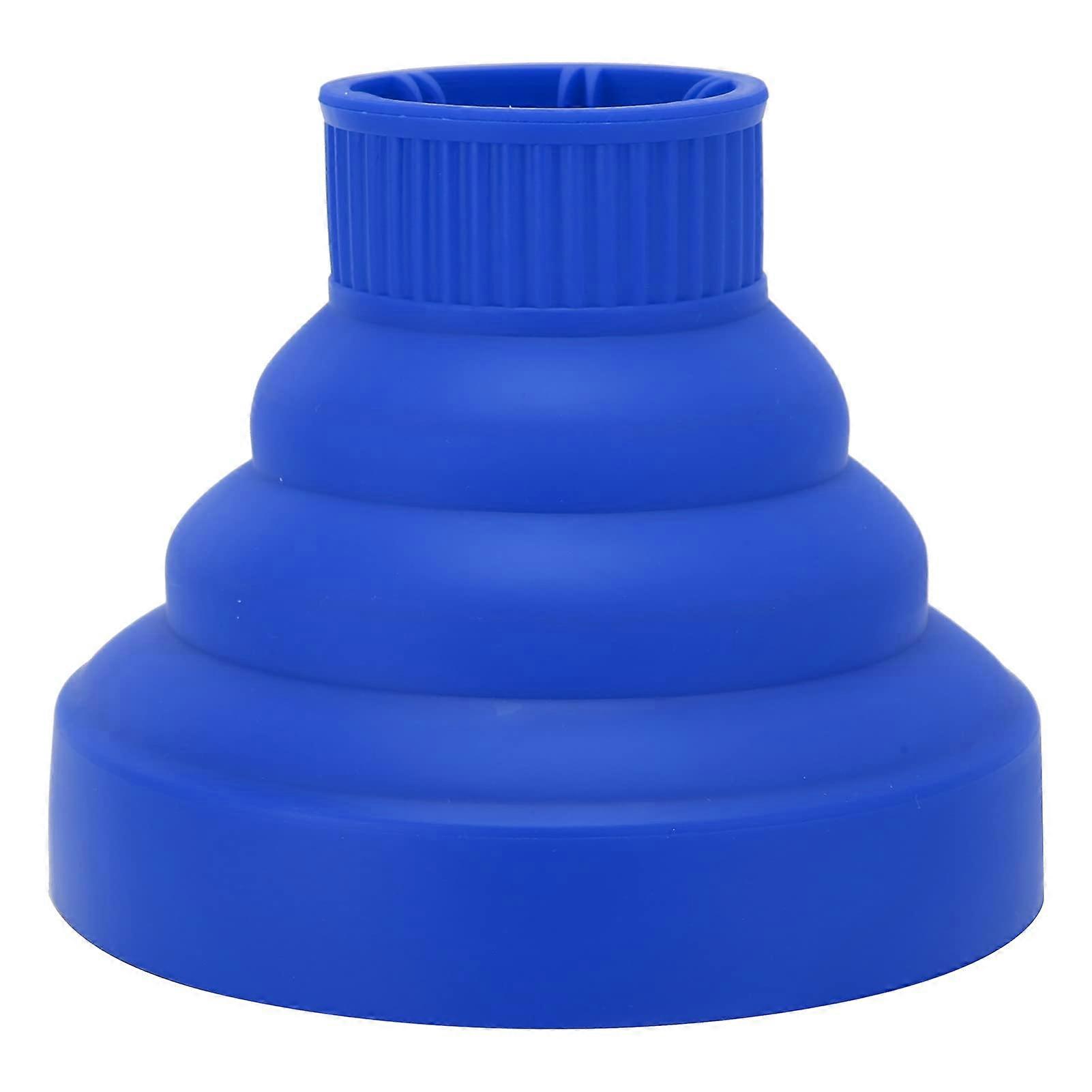 Hair Dryer Diffuser Universal Fit Silicone Foldable Travel CurlEnhancing Blue Attachment