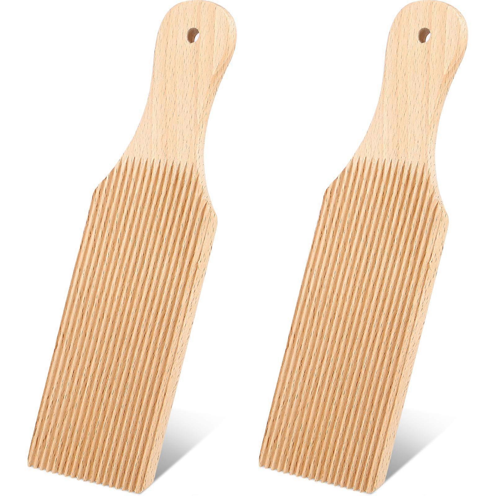 Wooden Gnocchi Board Set 2 Pcs Pasta Making Tools for Precise Shaping with Ergonomic Grip