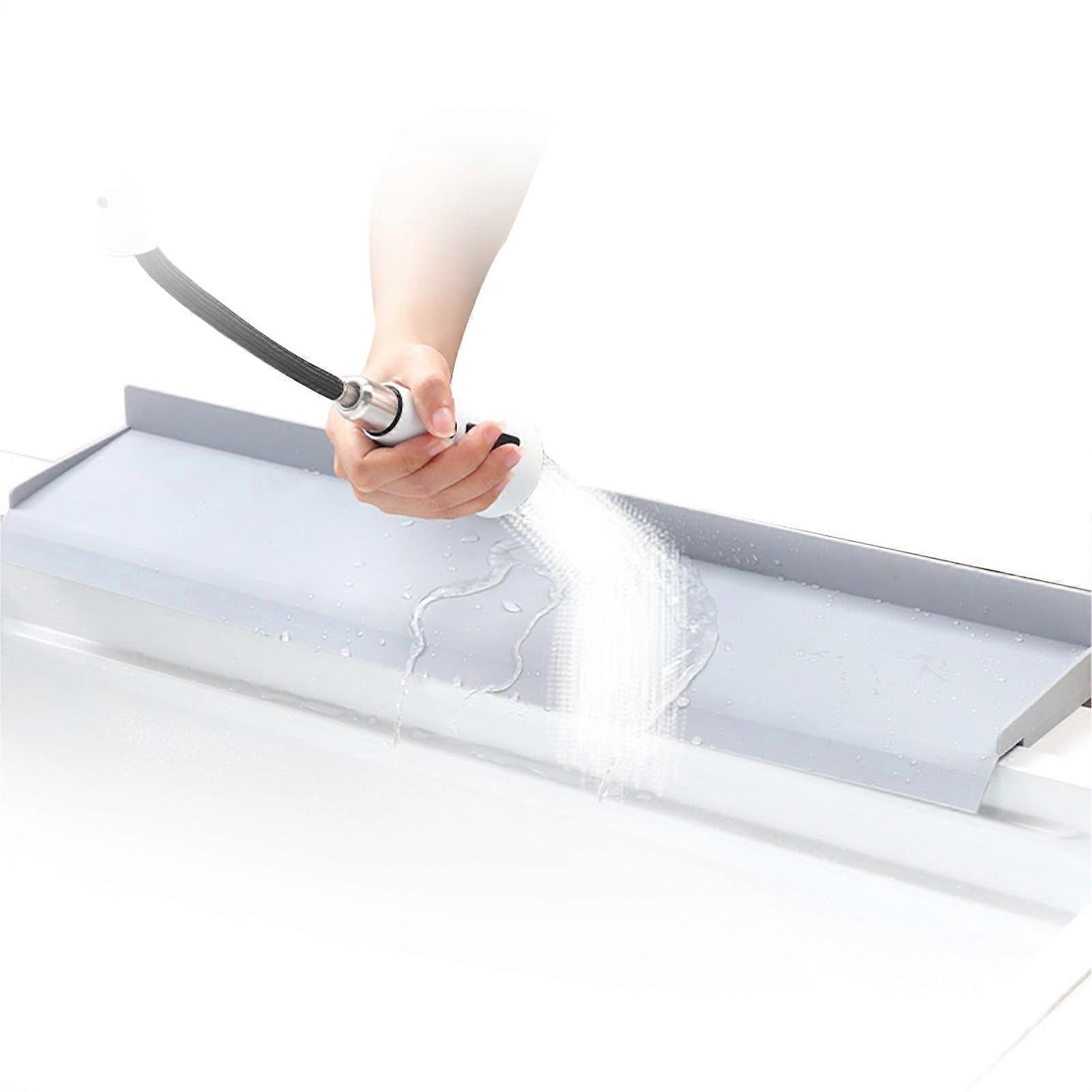 Silicone Sink Splash Guard Waterproof Protector for Kitchen Counter Water Barrier Blue Gray