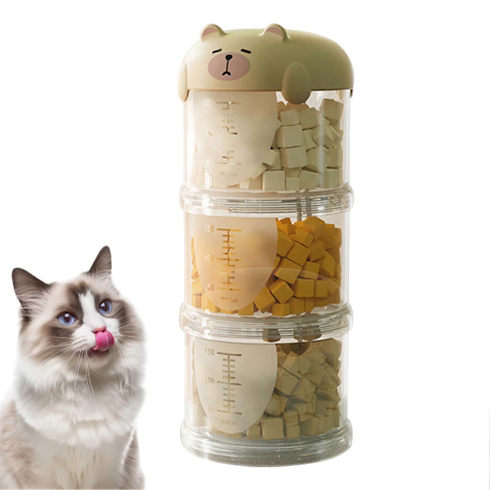 Dog  Container with Sealed Freshness Lock, Stackable FoodGrade Pet Snack Storage Box, 3 Cans