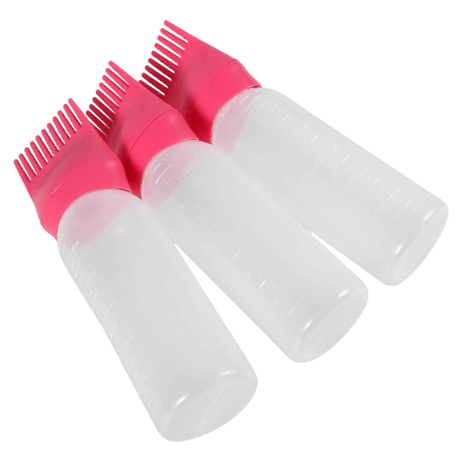 Hair Dye Applicator Bottle Set with Comb for Precise Root Application and Easy Clean 3pcs
