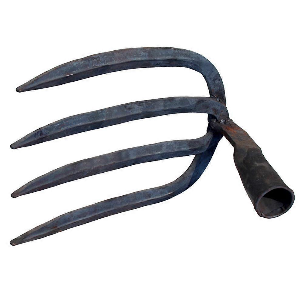 Garden Rake 4 Teeth Rake Head for Digging Hand-Hammered Steel Accessory