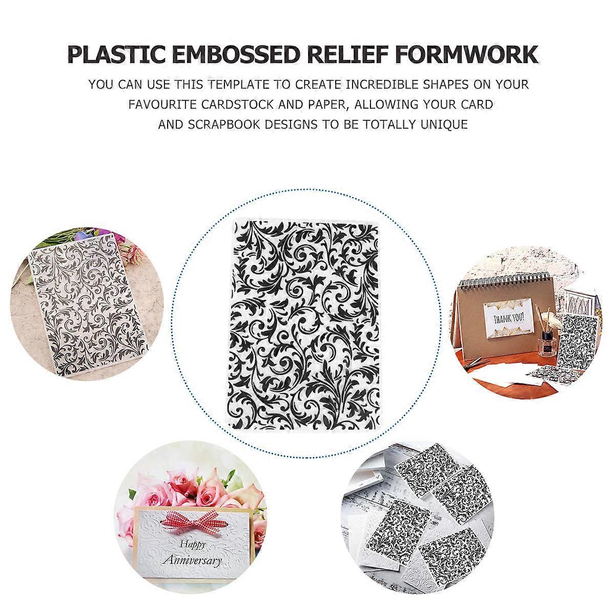 Plastic Embossing Stencil Folder for Decoration Embossing Templates 2Pcs Black