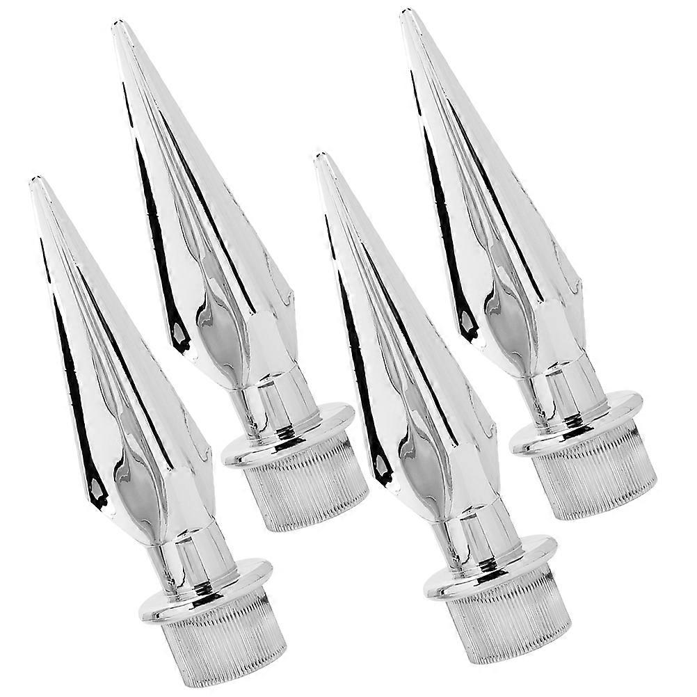 Flagpole Finial Topper 4Pcs Ideal For Public Use Featuring Silver Color Easy Installation Replacement Functionality