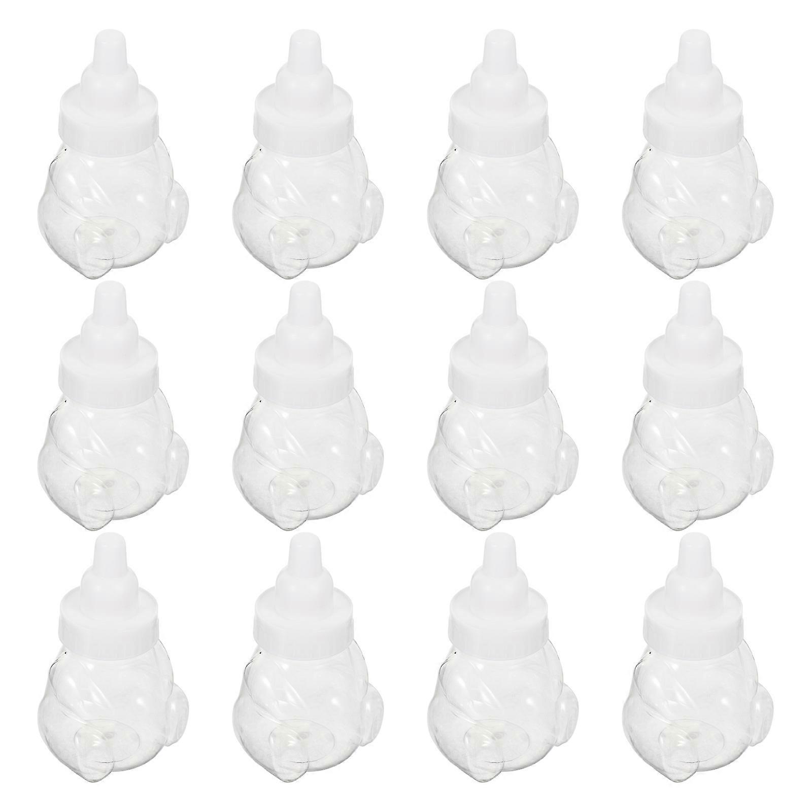 Bear Shaped Candy Box for Storage Use 12Pcs Plastic Candy Packaging Box Clear