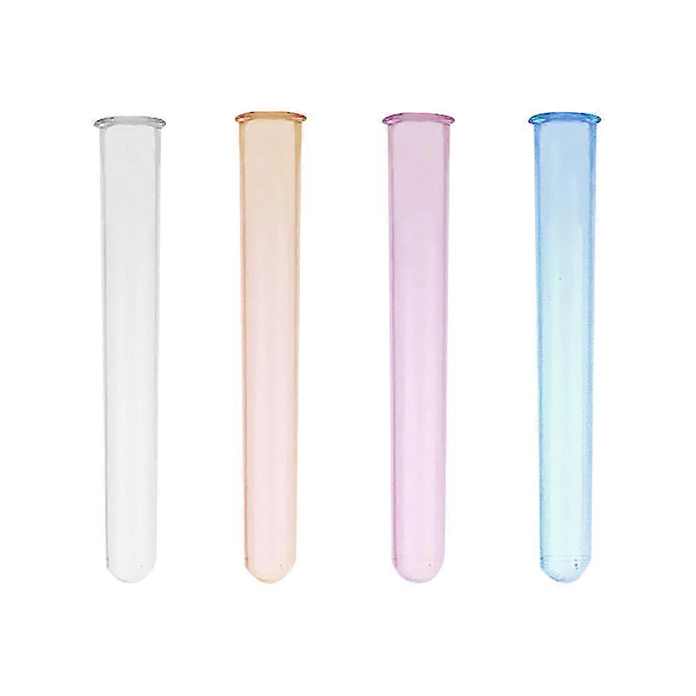 Acrylic Test Tubes Round Bottom for Liquid Storage 4Pcs Colored