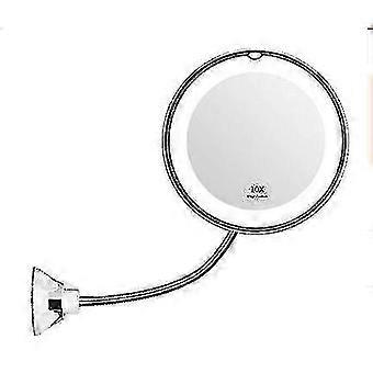 LED Lighted 10x Magnifying Mirror With Flexible Gooseneck 10pc