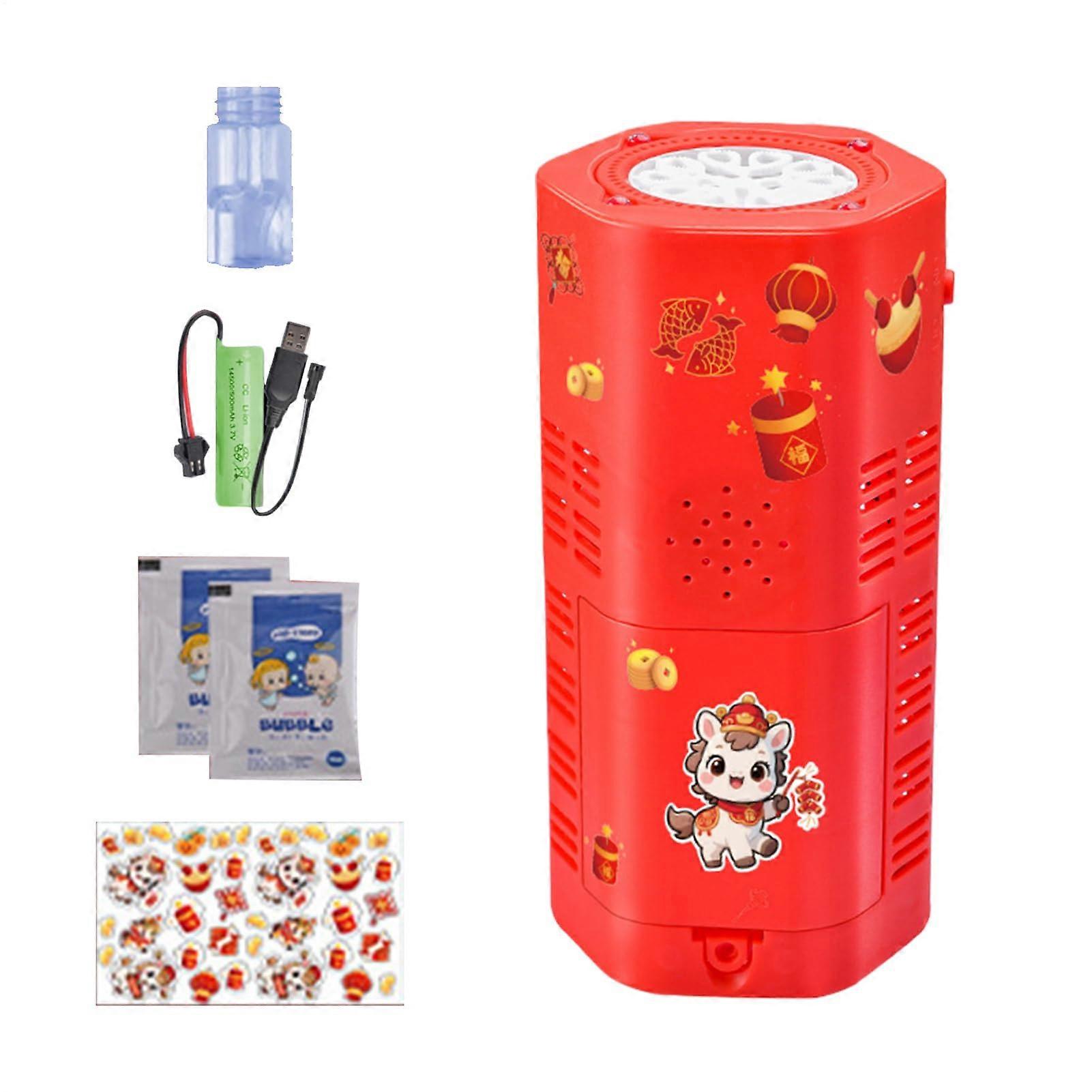 Bubble Machine with Lights and Rotating Horse Game, Rechargeable Automatic Bubble Blower for Parties