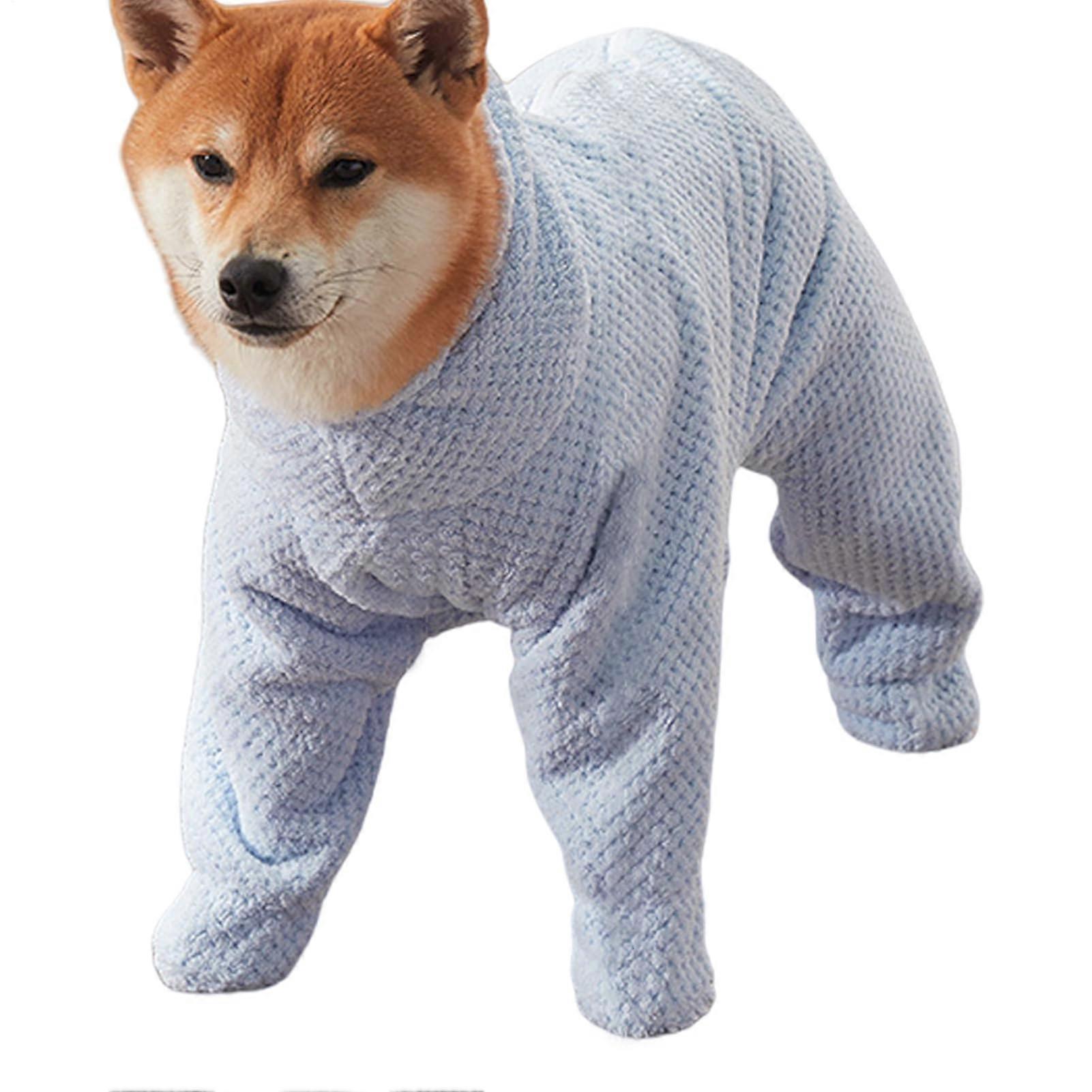 Dog Drying Coat, Absorbent Microfiber Dog Bathrobe with Quick Moisture Absorption, Blue M