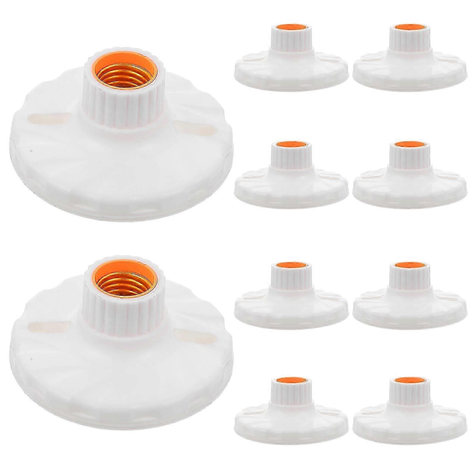 White Lamp Socket Holder E27 for Flame Retardant Use 10Pcs Set