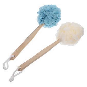 2pcs Practical Bath Flowers Long Handle Bathing Brushes Hanging Brushes