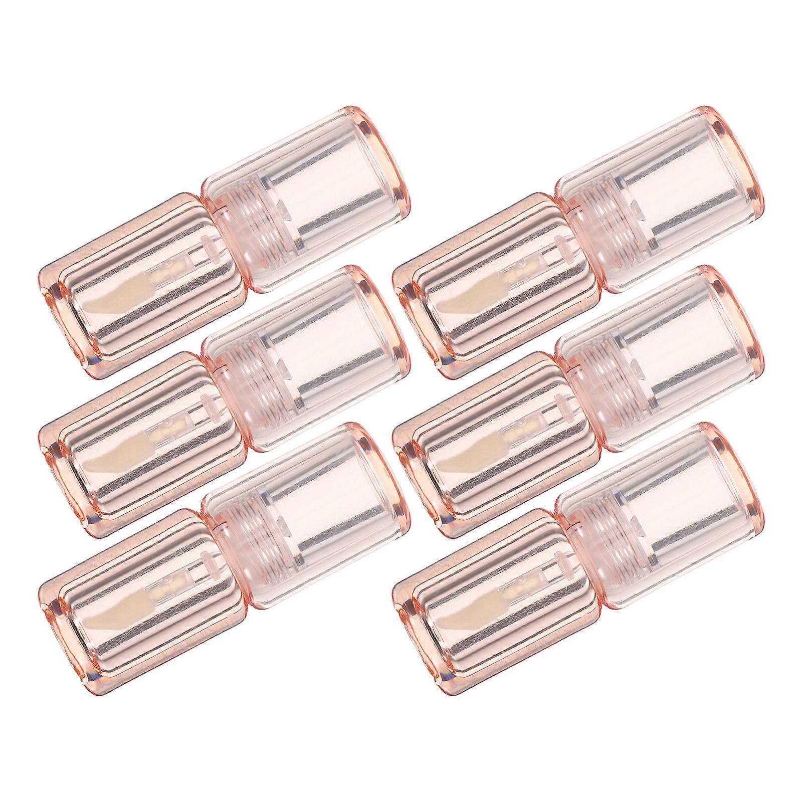Mini Lip Gloss Tubes Plastic Refillable Containers for DIY 6Pcs Pink Set