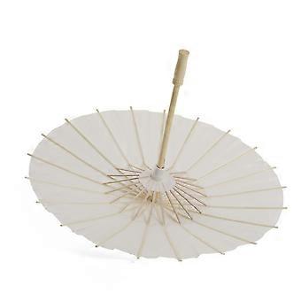 4 stücke weißer Papierschirm Regenschirm chinesischer japanischer Papierschirm Hochzeitsdekoration (Durchmesser 30 cm, zufälliger Griffstil)