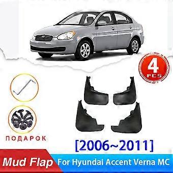 4x For Hyundai Accent Verna MC 2006~2011 2008 2010 Mud Front Rear Anti-splash Upgrade Mudguards Fender Mudflap Car Accessories