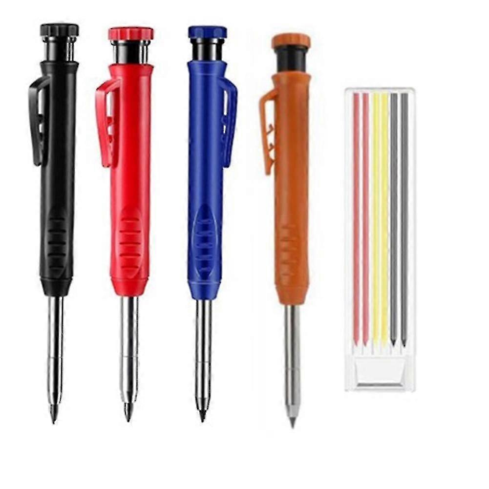 Solid Carpenter Pencil Set Woodworking Mechanical Pencil 3 Colors