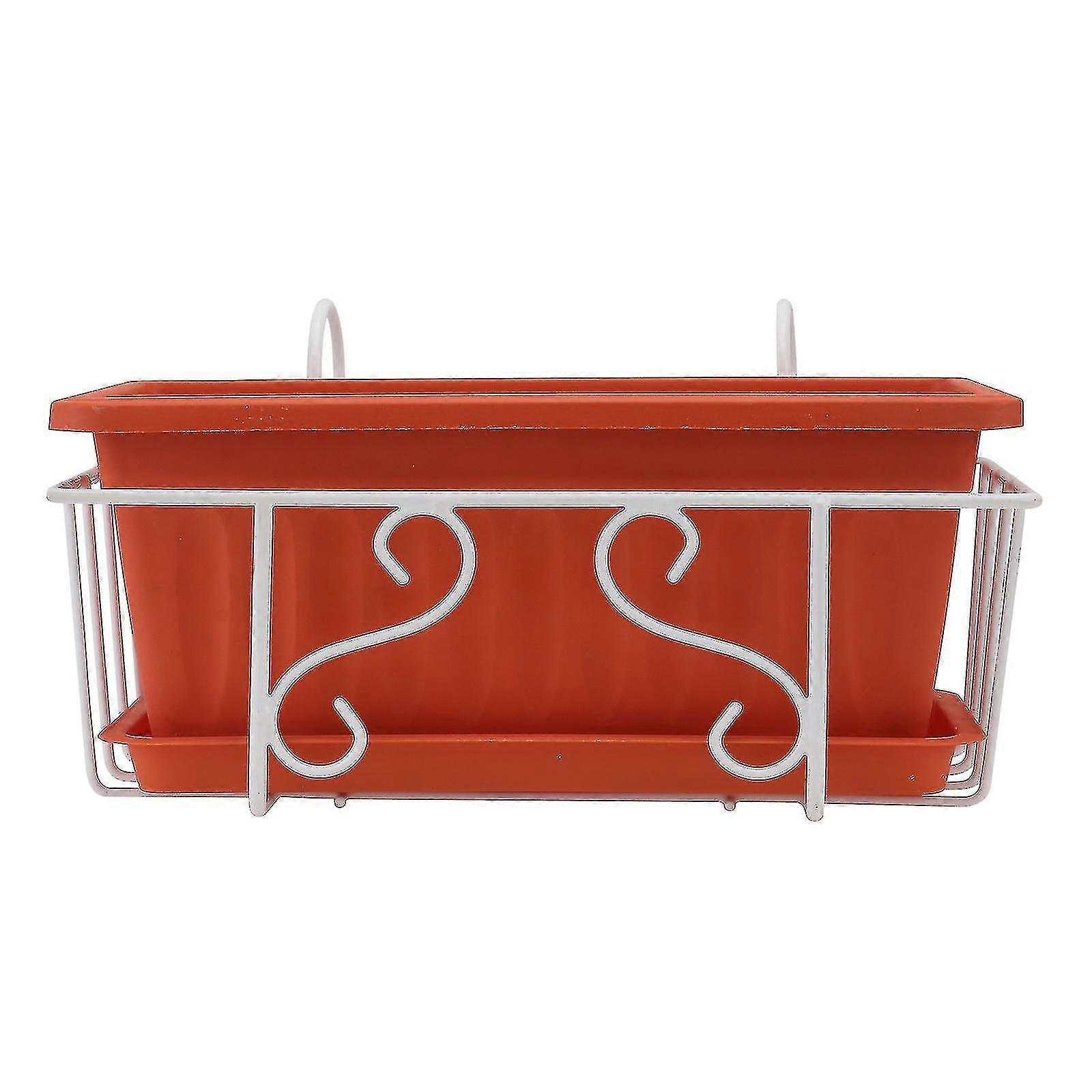 1 Set Vegetable Planting Pot Flowerpot Rectangular Hanging Railing Flower Stand