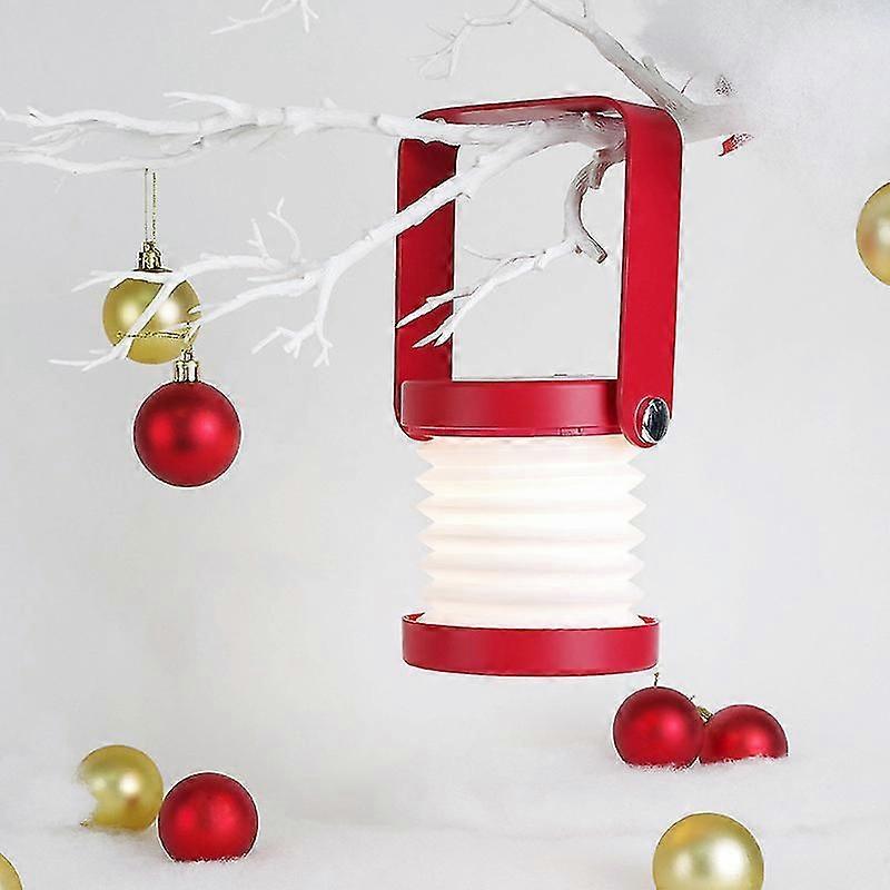Folding Bedside Lamp, Usb Rechargeableled Lantern Lamp(red)