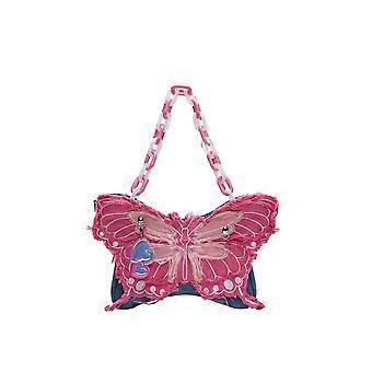 Butterfly axelremsväska, rosa, akrylkedja - lämpliga kompatibla gåvor kompatibla kvinnor, flickor och girls_Special Gåva