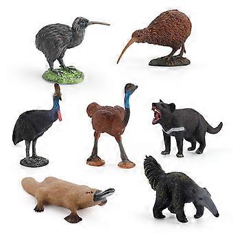 7Pcs Wild Animal Figurines Set  Realistic PVC Models of Anteater, Cassowary, Platypus, Kiwi, and More  Unique Animal Figures for Kids Educational Toys