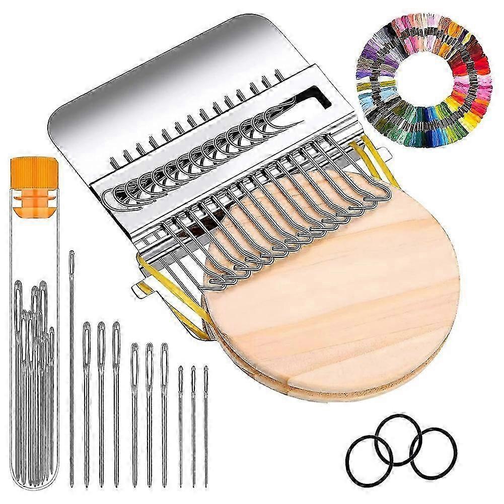 KnitPatch PatchMaker Kit - 100 Colors Embroidery Thread for Mending & Weaving, Complete Sewing Craft Set