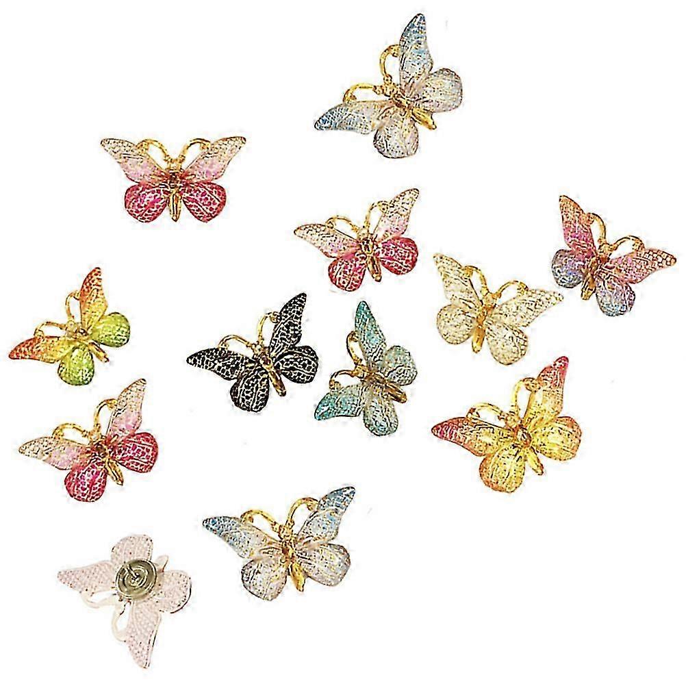 12Pcs Convenient Push Pin Replaceable Pushpins Butterfly Shape Thumbtacks Home Accessory