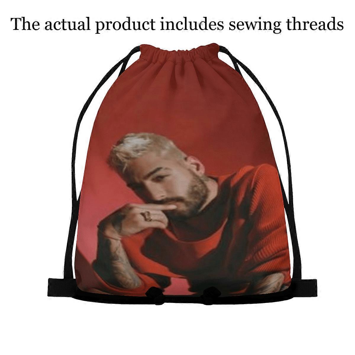 Maluma Versatile Carry Sack for Road Trips-Multi Size Double Side Printing Drawstring Backpack-Pqasd