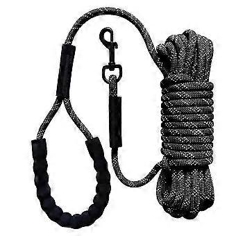 Reflective Dog Leash for Training and Walking - Leather Pet Lead with Comfort Handle Orange-5m