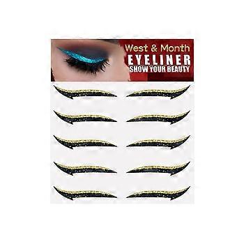 5-par selvklæbende europæiske og amerikanske eyeliner-klistermærker, øjenskygge, scenemakeup øjenmakeup-klistermærker, dobbelte øjenlågsklistermærker, fest og