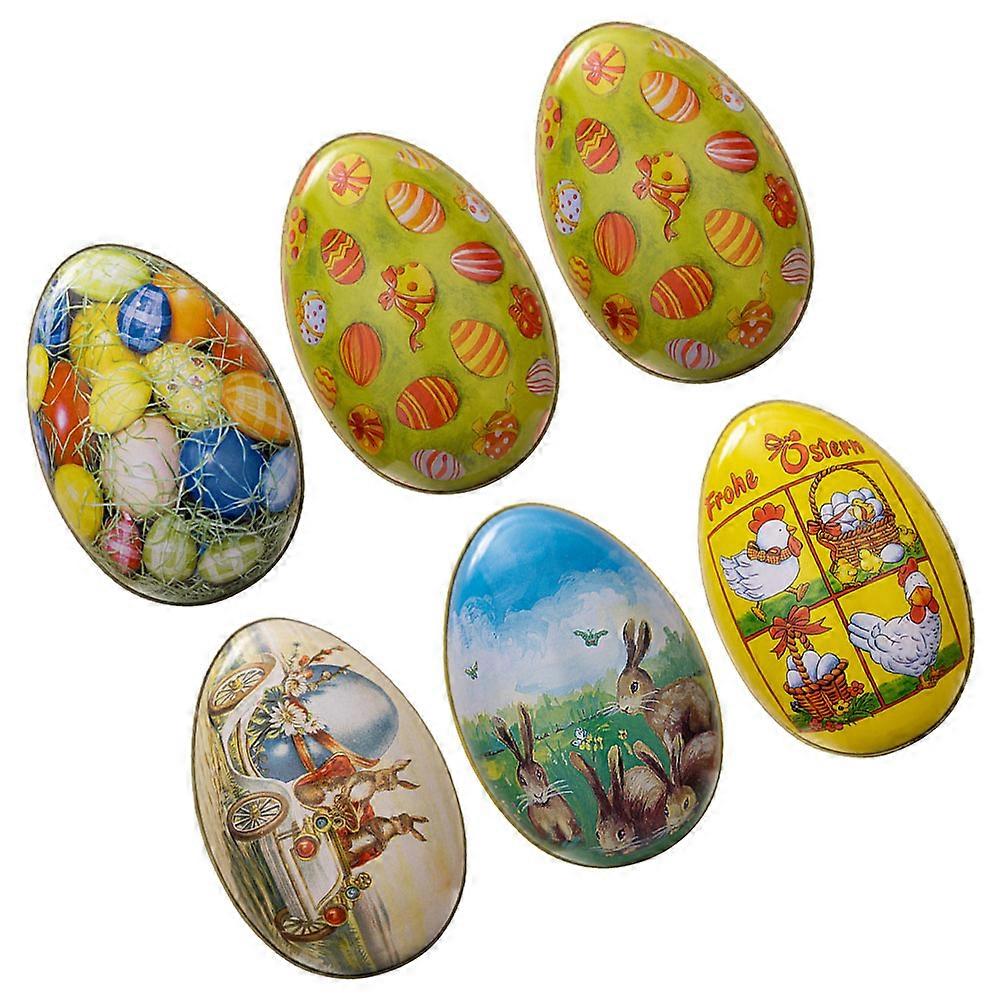 6Pcs Easter Egg Shaped Candy Box Biscuit Storage Box Easter Cookie Box