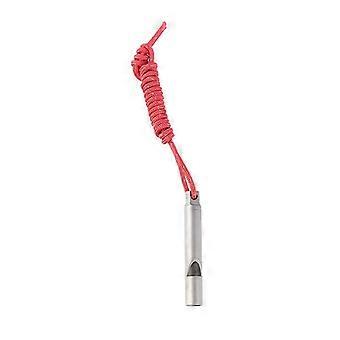 Metal Whistle with Red Paracord Lanyard for Emergency Outdoor Use