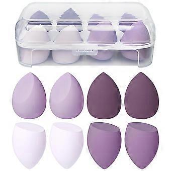 8 PCS Makeup Sponge, Super Soft Sponge, Latex Free Multicolor Sponges for Powder Cream and Liquid, Set Professional Makeup Tools with Storage Box (Vio