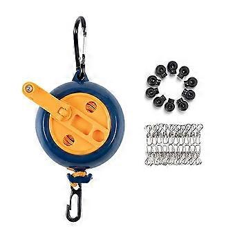 Portable Travel Clothesline, 32.8ft Retractable Clothesline, Camping Clothes Line with 20 Clothespins & 10 Stoppers