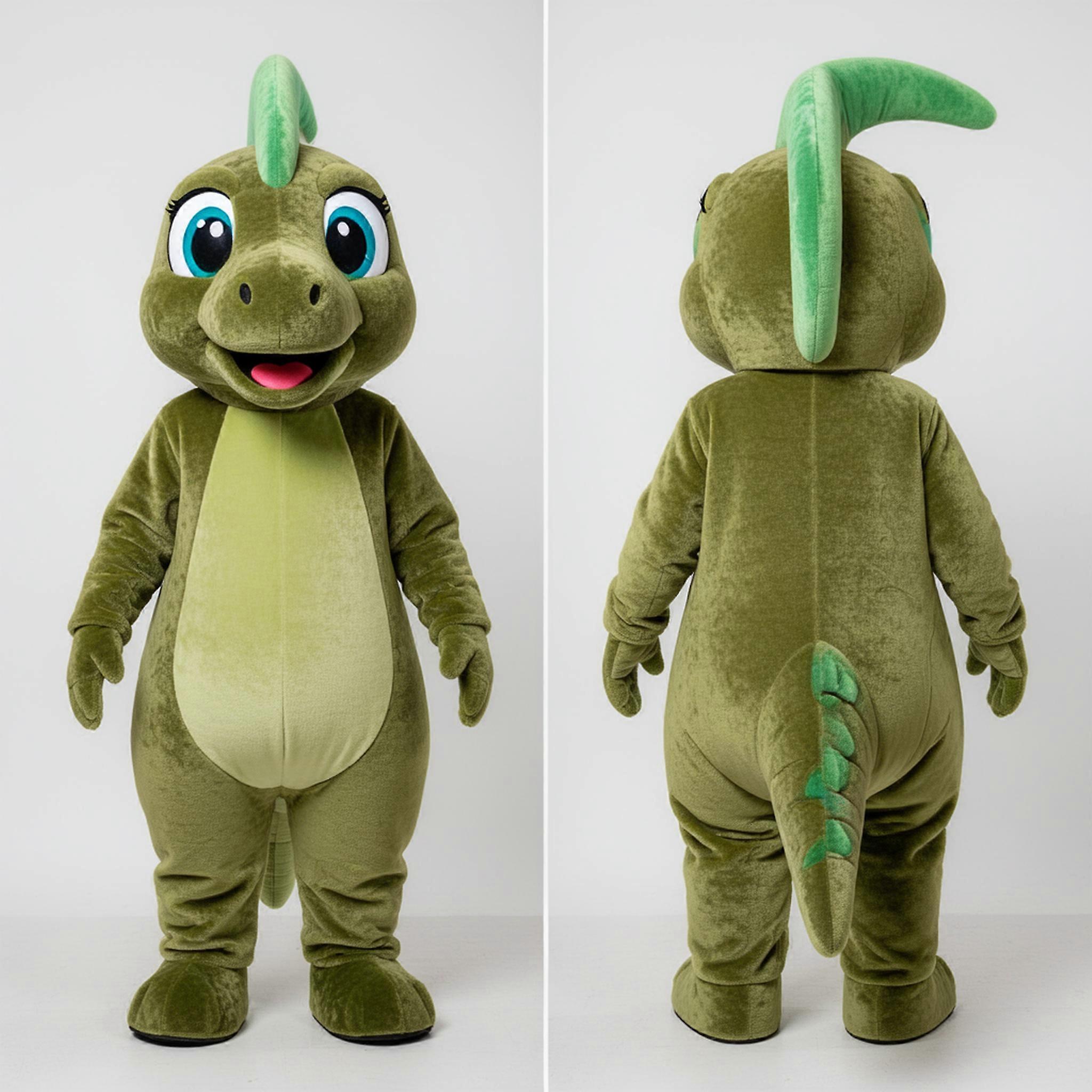 MASTICOT Olive Friendly Parasaurolophus Mascot