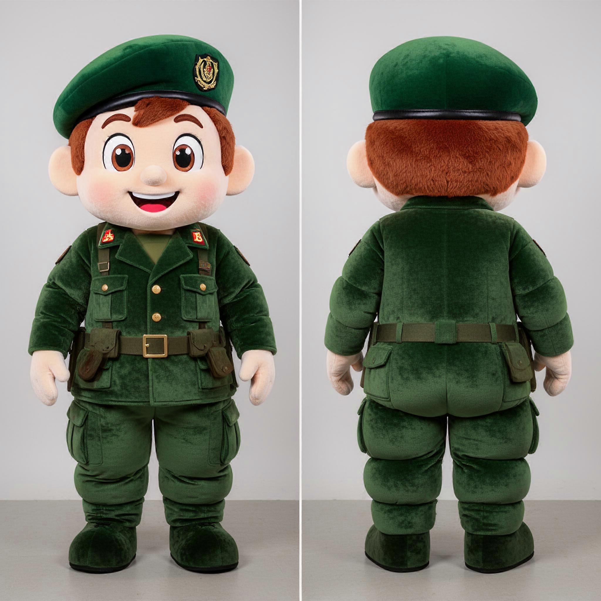MASTICOT Rust Green Broad Shouldered Green Beret Mascot