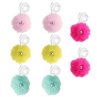 Roller Skates Pom Poms 8Pairs with Jingle Bell for Skating Shoes