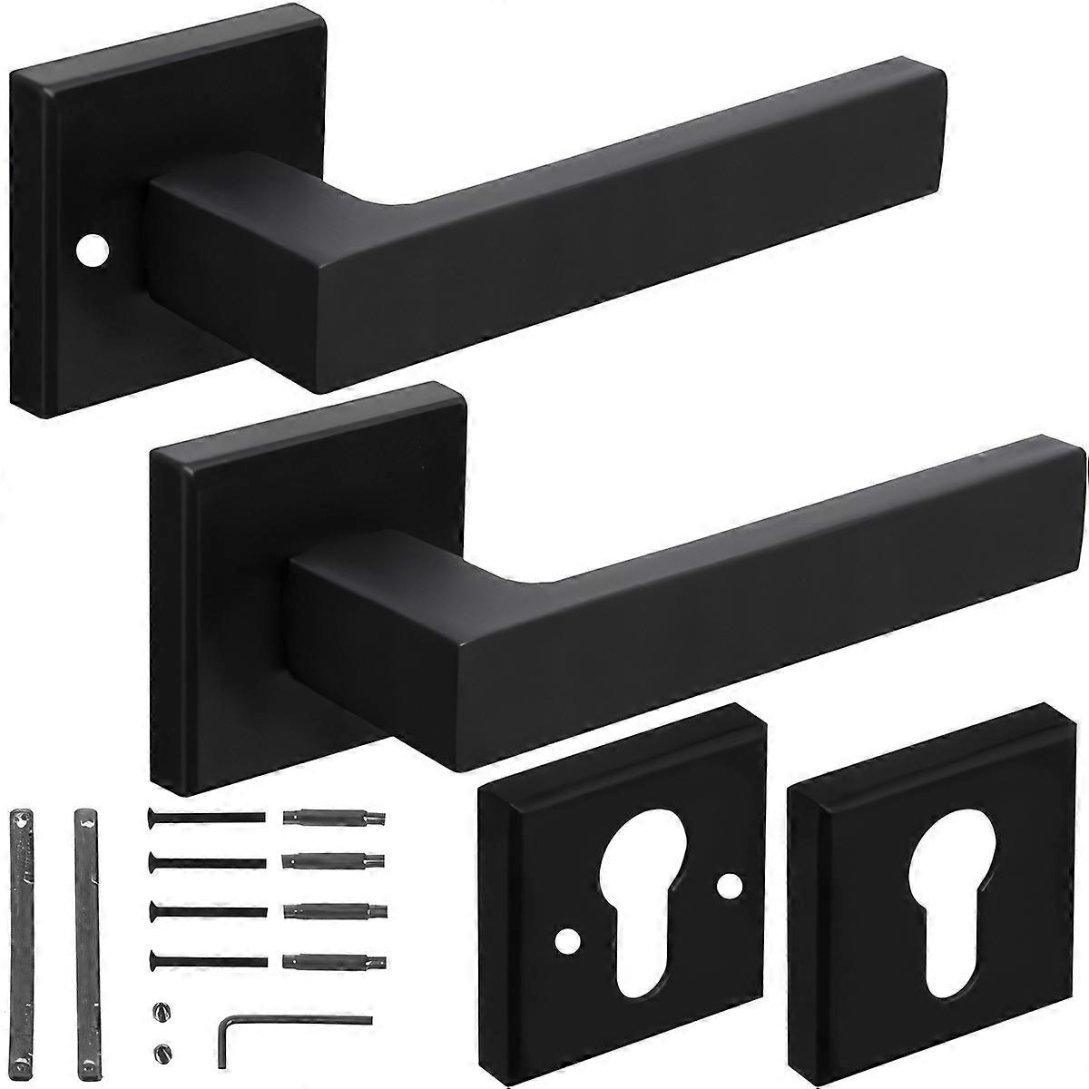 Dörrhandtag - Komplett Set - Mattsvart