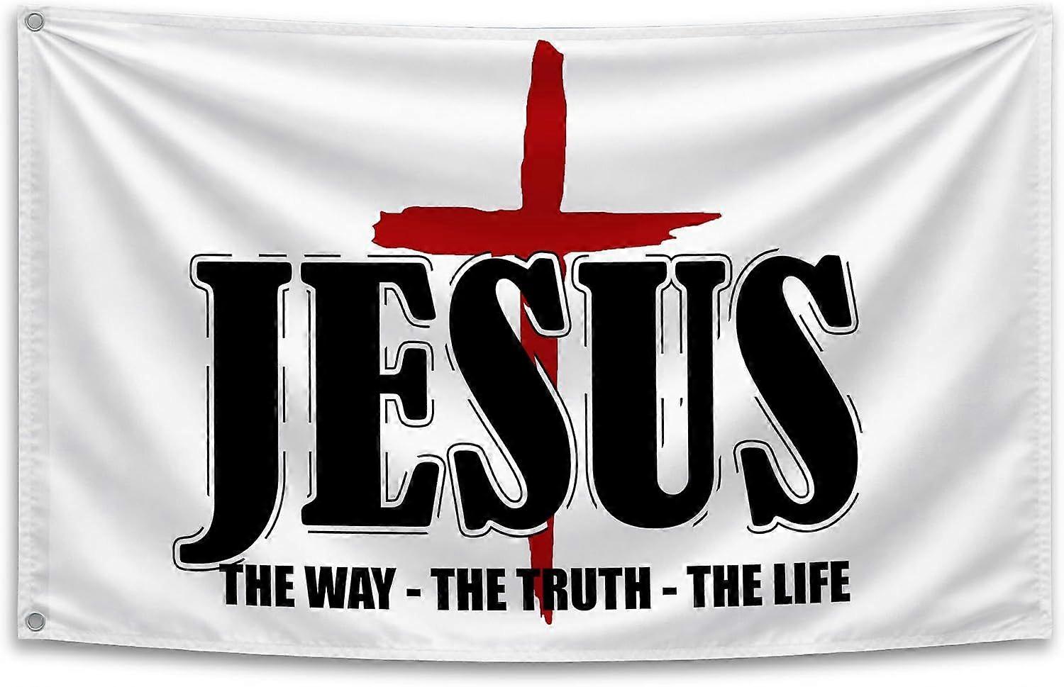 Jesus The Way Truth Life Polyester Flags ND-110