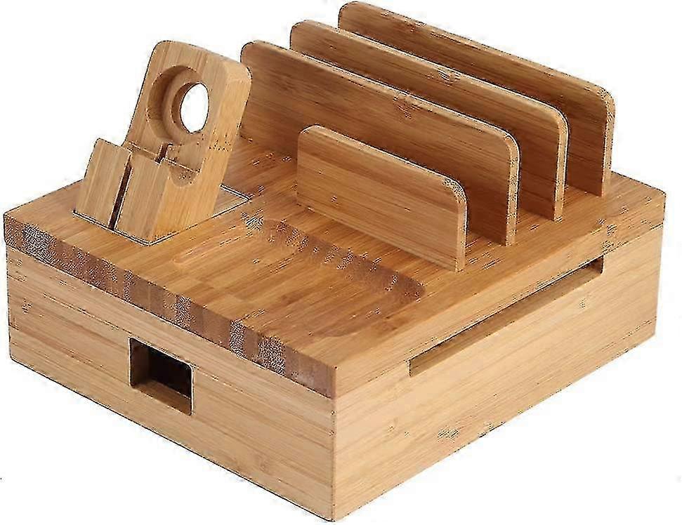 Bamboo Multi-layer Electronic Product Bracket Creative Mobile Phone Charging Bracket Split Desktop Storage Box