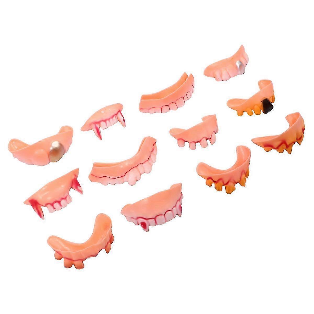 Party Teeth Model Artificial Teeth compatible with Halloween Use 12Pcs Assorted