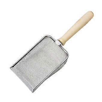 Cat Litter Scoop Stainless Steel Mesh with Wooden Handle for Cats Small Pets NSD