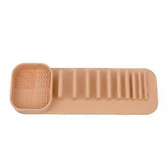 Support portable 2 en 1 pour pinceaux, en silicone.
