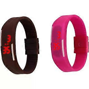 LED-klokke med berøringsskjerm og silikonarmbånd, egnet for barn og elever.